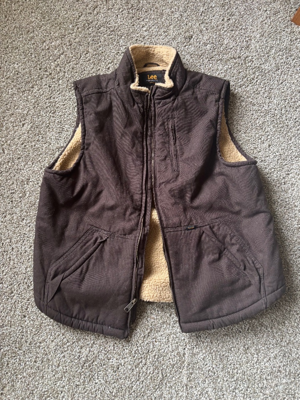 Lee Brown Sherpa Vest Size M